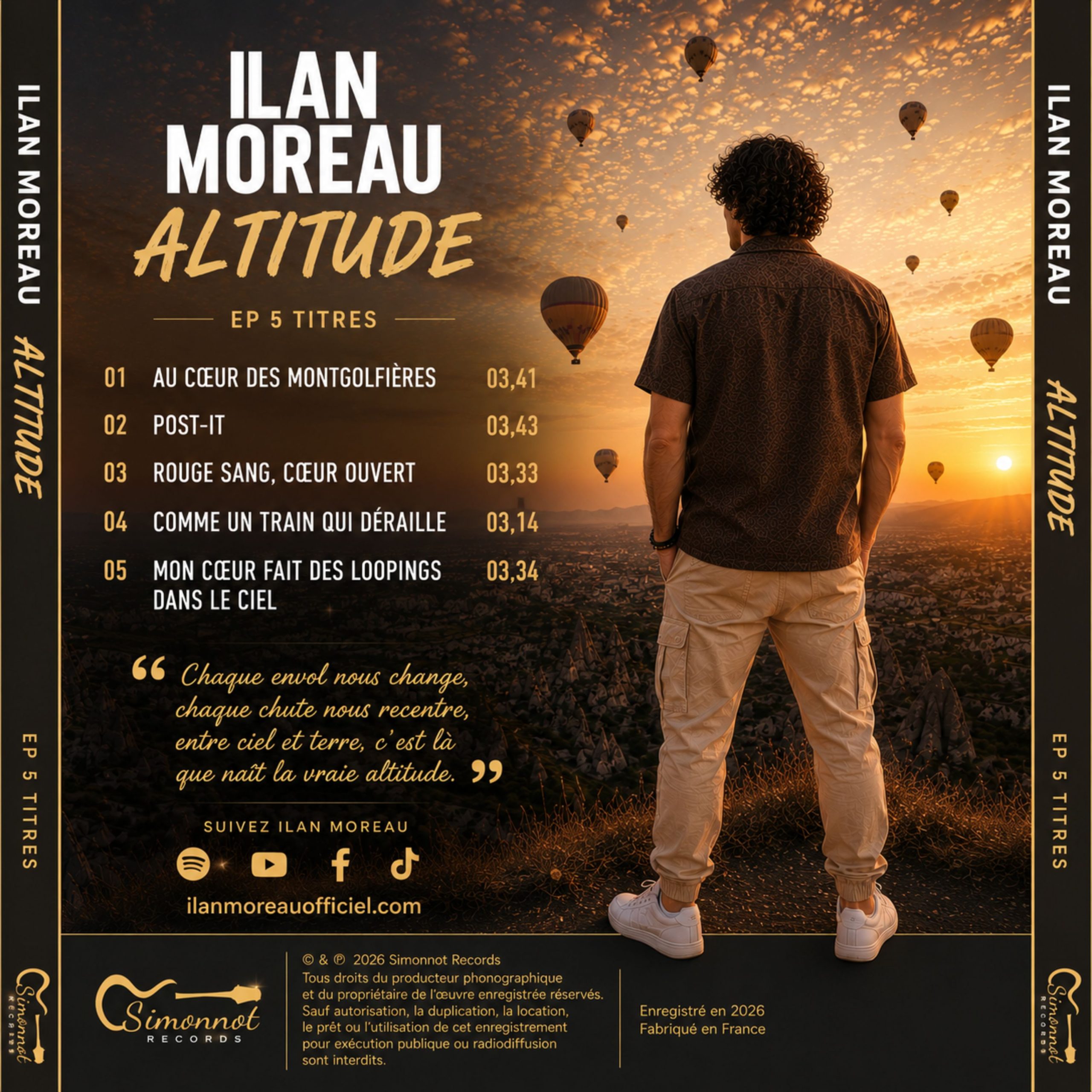 Liste des titres de l'EP Altitude Ilan Moreau